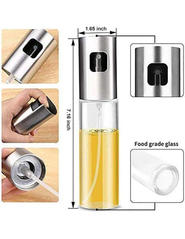 Rociador de Aceite de Oliva UpTuoLi 100ml Vidrio Oro