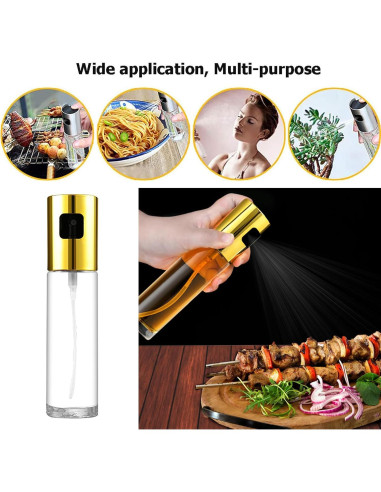 Rociador de Aceite de Oliva UpTuoLi 100ml Vidrio Oro