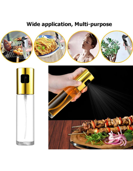 Rociador de Aceite de Oliva UpTuoLi 100ml Vidrio Oro