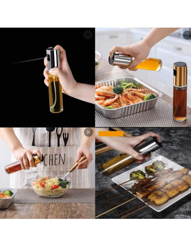 Rociador de Aceite de Oliva UpTuoLi 100ml Vidrio Oro