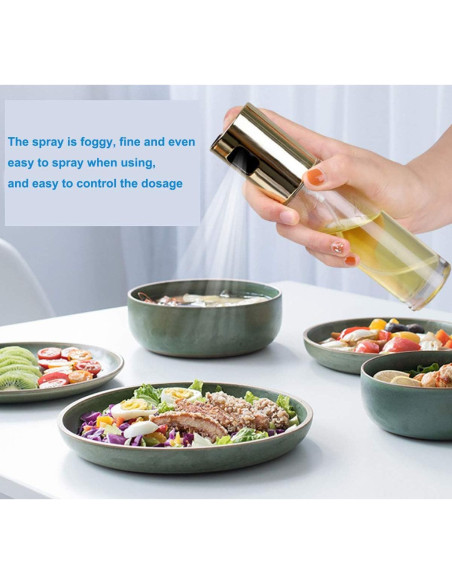 Rociador de Aceite de Oliva UpTuoLi 100ml Vidrio Oro