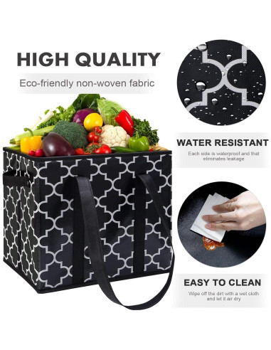 Bolsas de Compras Reutilizables WiseLife 3-Pack Plegables 15 kg