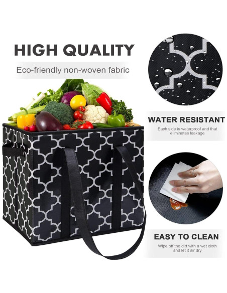 Bolsas de Compras Reutilizables WiseLife 3-Pack Plegables 15 kg