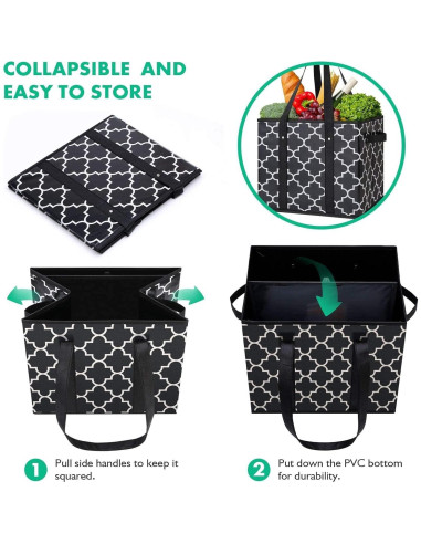 Bolsas de Compras Reutilizables WiseLife 3-Pack Plegables 15 kg