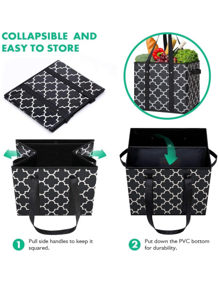 Bolsas de Compras Reutilizables WiseLife 3-Pack Plegables 15 kg