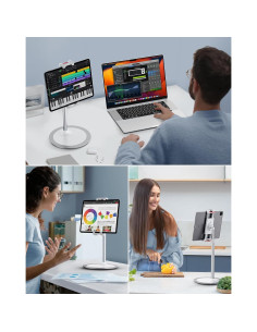 Soporte Ajustable para Tableta SAIJI S3E-S, Aluminio Plata 2