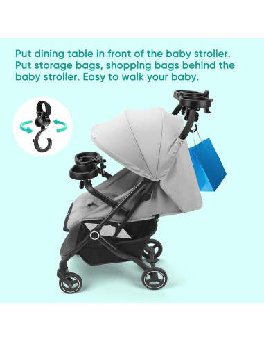 Bandeja para bocadillos MYPIN 4 en 1 para cochecito