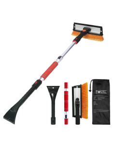 Cepillo de Nieve FOVAL 120 cm con Raspador de Hielo y Limpiaparabrisas