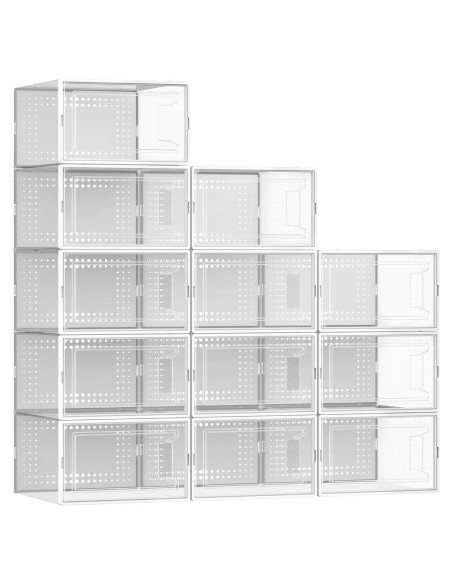 12 Cajas Organizadoras de Zapatos Secret Space Extra Grande