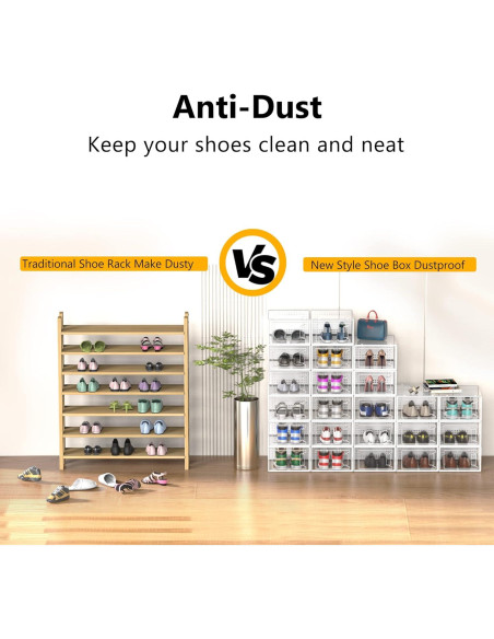 12 Cajas Organizadoras de Zapatos Secret Space Extra Grande