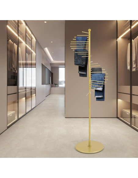 Soporte de Bufandas DYRABREST Dorado 30 Varillas 1.7m