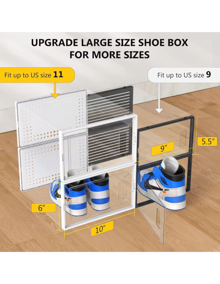 12 Cajas Organizadoras de Zapatos Secret Space Extra Grande