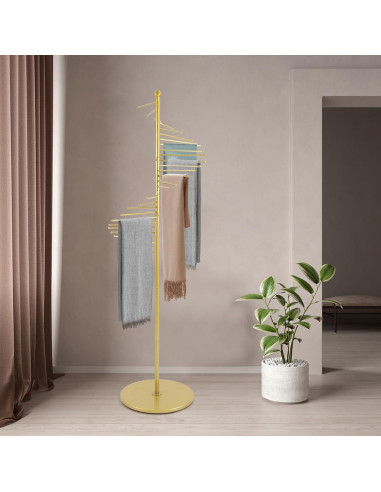 Soporte de Bufandas DYRABREST Dorado 30 Varillas 1.7m