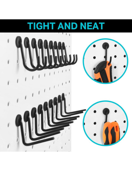 Ganchos en J G.CORE para Tableros Perforados - Juego de 40