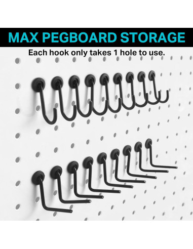 Ganchos en J G.CORE para Tableros Perforados - Juego de 40