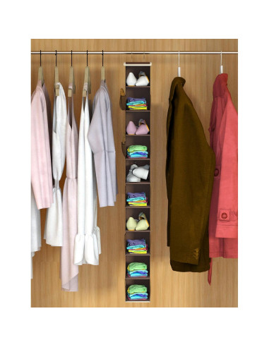 Organizador de Zapatos Colgante Libeder 10 Estantes Café