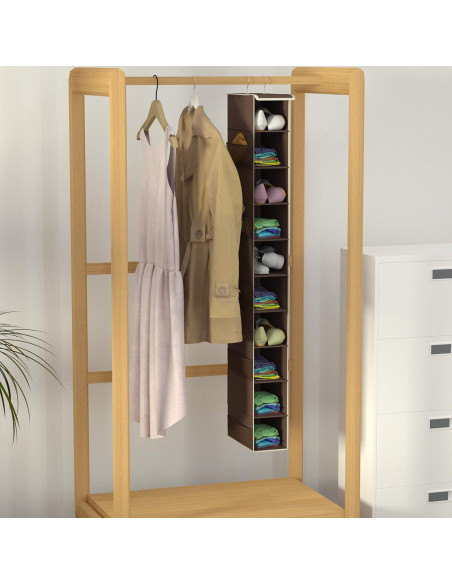 Organizador de Zapatos Colgante Libeder 10 Estantes Café