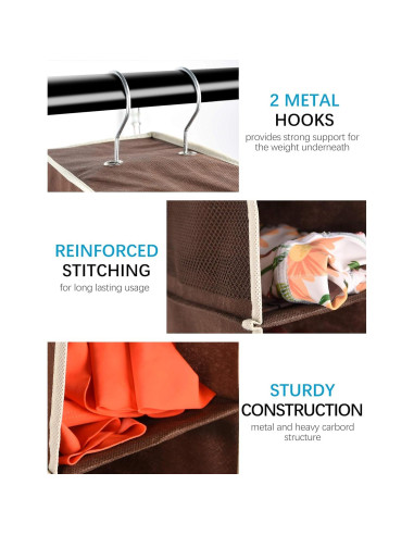 Organizador de Zapatos Colgante Libeder 10 Estantes Café