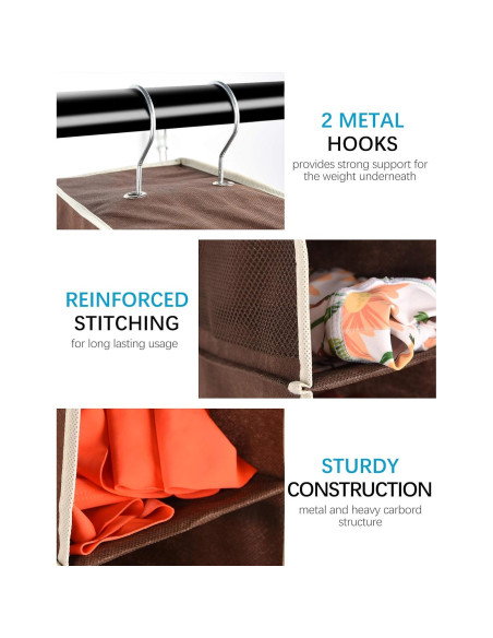 Organizador de Zapatos Colgante Libeder 10 Estantes Café