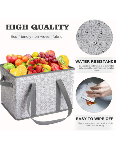 Bolsas de Compras Reutilizables WiseLife 3 PCS Resistente al Agua