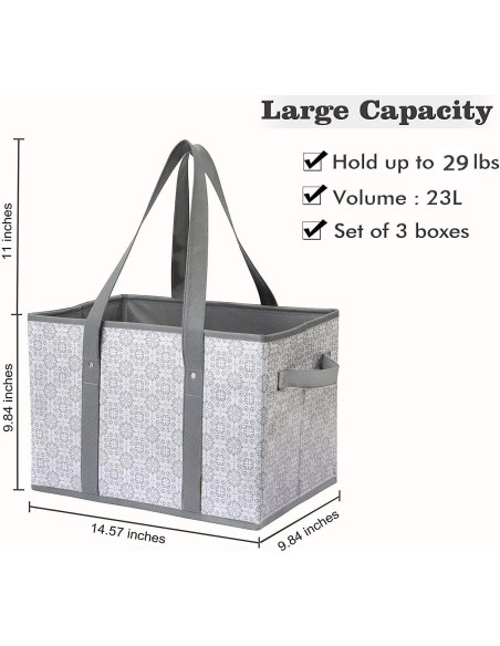 Bolsas de Compras Reutilizables WiseLife 3 PCS Resistente al Agua