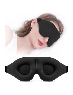 Máscara de Sueño YIVIEW 3D Ajustable Bloqueo Luz Negra