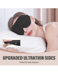 Máscara de Sueño YIVIEW 3D Ajustable Bloqueo Luz Negra 2