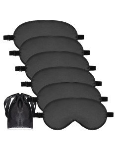 6 Piezas Máscaras de Sueño Geyoga Seda Suave Ajustables
