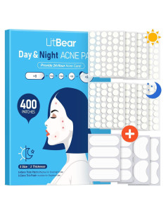 Parches para Acné LitBear - 400 Unidades, 5 Tamaños Hidrocoloide