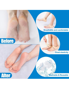 MADHOLLY 5 Pares Protectores de Talón de Silicona Transpirables 2