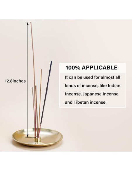 Soporte de Incienso 5 en 1 ZenBless de Latón 14 cm Oro