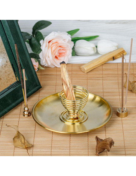 Soporte de Incienso 5 en 1 ZenBless de Latón 14 cm Oro