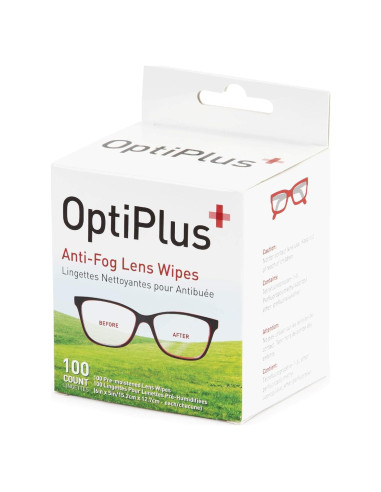 Toallitas de limpieza OptiPlus Anti Fog - 100 unidades