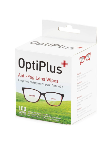 Toallitas de limpieza OptiPlus Anti Fog - 100 unidades