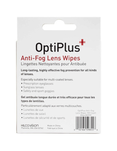 Toallitas de limpieza OptiPlus Anti Fog - 100 unidades