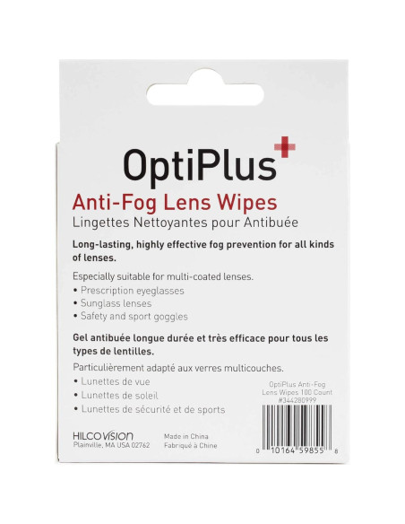 Toallitas de limpieza OptiPlus Anti Fog - 100 unidades