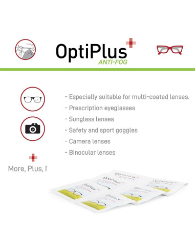 Toallitas de limpieza OptiPlus Anti Fog - 100 unidades