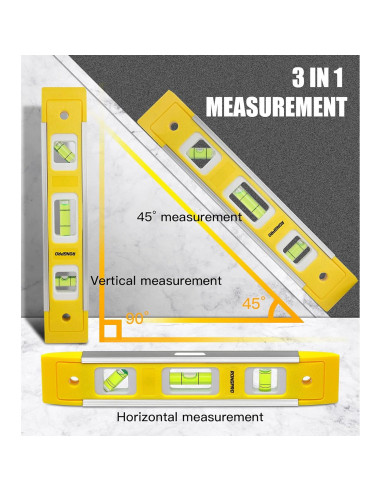 Nivel de Torpedo RONGPRO 22.86 cm Magnético 3 Burbujas
