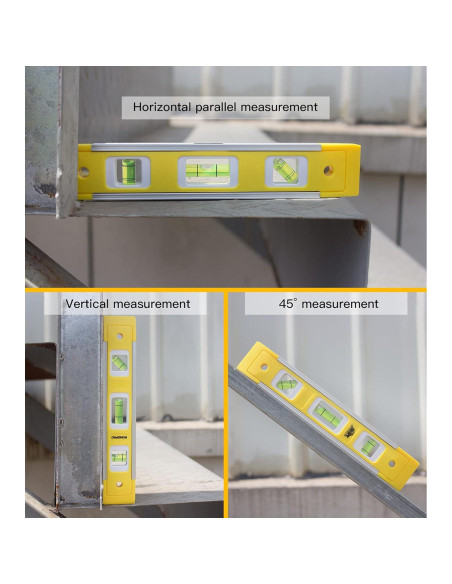 Nivel de Torpedo RONGPRO 22.86 cm Magnético 3 Burbujas