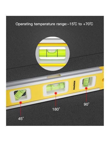 Nivel de Torpedo RONGPRO 22.86 cm Magnético 3 Burbujas