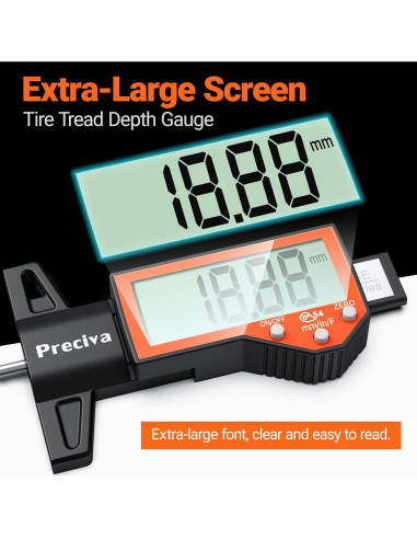 Medidor de Profundidad de Neumático Preciva Digital 25.4mm
