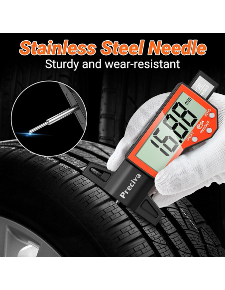 Medidor de Profundidad de Neumático Preciva Digital 25.4mm