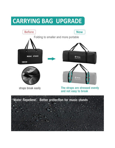 Soporte de Partituras Vekkia Ajustable Plegable 81-142 cm