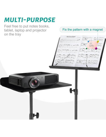 Soporte de Partituras Vekkia Ajustable Plegable 81-142 cm