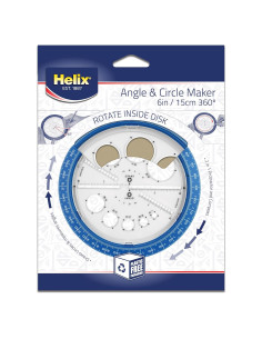 Fabricante de Ángulos y Círculos Helix 360 Grados 15cm Variado
