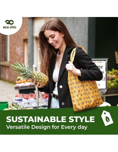 Bolsa de Compras Reutilizable ECO CHIC Púrpura - Plegable e Impermeable