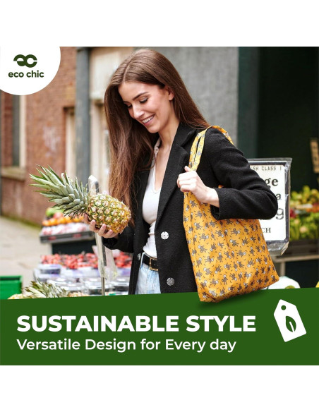 Bolsa de Compras Reutilizable ECO CHIC Púrpura - Plegable e Impermeable