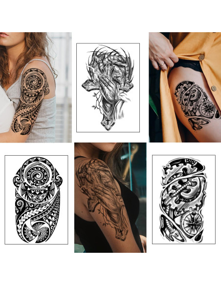 Calcomanías de Tatuajes Temporales Yazhiji - 36 Hojas, 3D