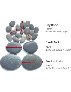 120PCS Piedras para Pintar Lifetop - Medianas, Pequeñas y Mínimas 2