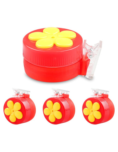 Paquete de 4 alimentadores de colibrí PiiSheou rojos